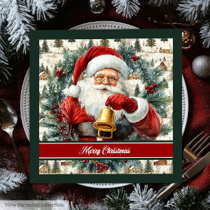 Elegant Watercolor Classic Santa Party Napkins Pappersservett