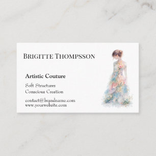 Elegant Watercolor Couture Bröllopsmodedesigner Visitkort