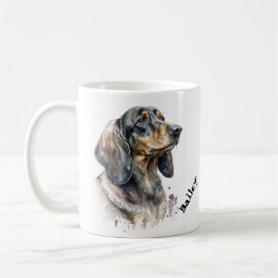 Elegant Watercolor Dachshund Hund älskare Kaffemugg
