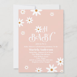 Elegant Watercolor Daisy Baby i Bloom Baby Showe Inbjudningar
