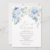 Elegant Watercolor Dusty Blåa blommor Möhippa Show