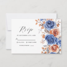 Elegant Watercolor Dusty Blue Terracotta Bröllop