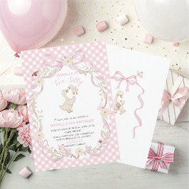 Elegant  Watercolor En 2-årsdag dum gås B Inbjudningar