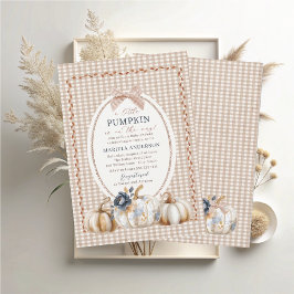 Elegant Watercolor En liten pumkin boho Baby Sh Inbjudningar