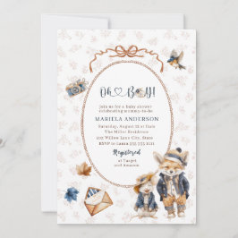 Elegant Watercolor En liten pumpa, åk Baby Inbjudningar