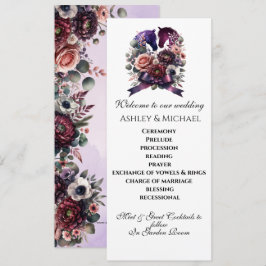 Elegant Watercolor Equestrian Bröllop Program
