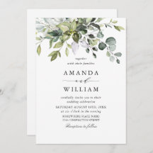 Elegant Watercolor Eucalyptus Bohemian Bröllop