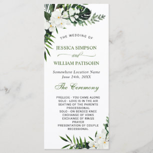 Elegant Watercolor Eucalyptus Bröllop Ceremony Program