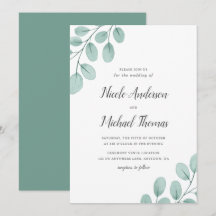 Elegant Watercolor Eucalyptus Bröllop