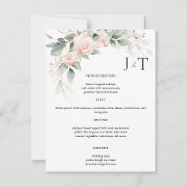 Elegant Watercolor Eucalyptus Bröllop Menus Inbjudningar