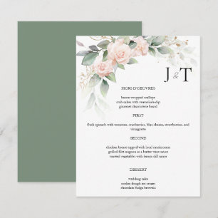 Elegant Watercolor Eucalyptus Bröllop Menus Inbjudningar
