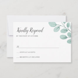 Elegant Watercolor Eucalyptus Bröllop OSA Kort