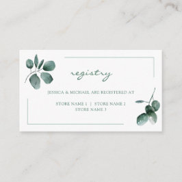 Elegant Watercolor Eucalyptus Bröllop Registry Tilläggskort