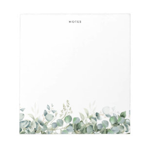 Elegant Watercolor Eucalyptus Greenery Anpassnings Anteckningsblock