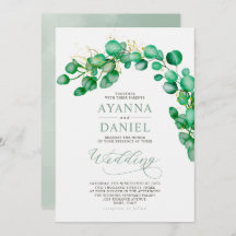 Elegant Watercolor Eucalyptus Greenery Bröllop