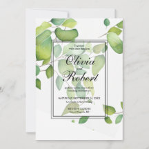 Elegant Watercolor eucalyptus greenery bröllop
