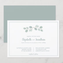 Elegant Watercolor Eucalyptus Gren Bröllop