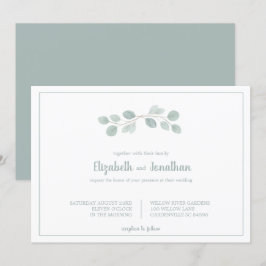 Elegant Watercolor Eucalyptus Gren Bröllop Inbjudningar