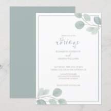 Elegant Watercolor Eucalyptus Gren Bröllop