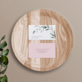 Elegant Watercolor Eucalyptus Simple Greenery Visitkort