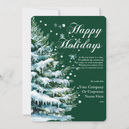 Elegant Watercolor Evergreen Corporate Helgdag Julkort