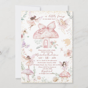 Elegant Watercolor Fairy Wildblomma Garden Baby S Inbjudningar