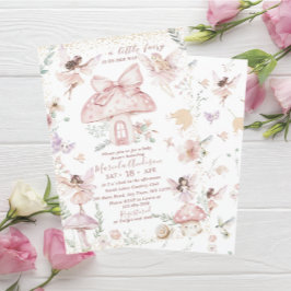 Elegant Watercolor Fairy Wildblomma Garden Baby S Inbjudningar