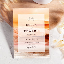 Elegant Watercolor Fall Wedding Bohemian Inbjudningar