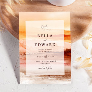 Elegant Watercolor Fall Wedding Bohemian Inbjudningar