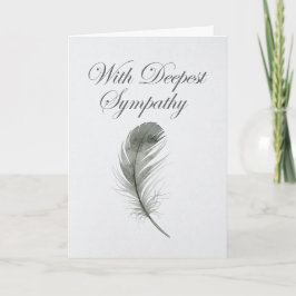 Elegant Watercolor Feather Sympathy Card Kort