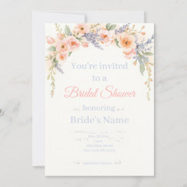 Elegant Watercolor Floral Bridal Shower Invitation Inbjudningar