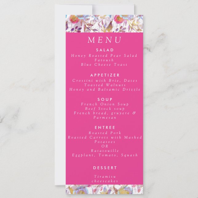 Elegant watercolor floral Pink and white   Inbjudningar (Framsida)