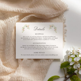 Elegant Watercolor Floral Rococo Wedding Details Tilläggskort