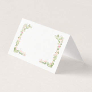Elegant Watercolor Floral Wedding Blank Place Card Kort