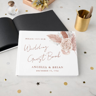 Elegant Watercolor Floral Wedding Guest Book Gästböcker