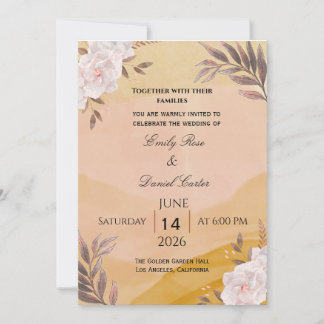 Elegant Watercolor Floral Wedding Invitation in Wa Inbjudningar