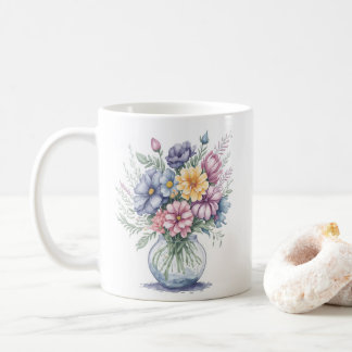 Elegant Watercolor Flower Bouquet Wildrows Art Kaffemugg