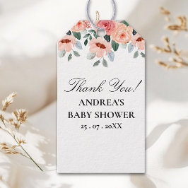 Elegant Watercolor Flower Field Baby Shower Presentetikett