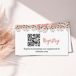 Elegant Watercolor Flowers Bridal Shower  Tilläggskort