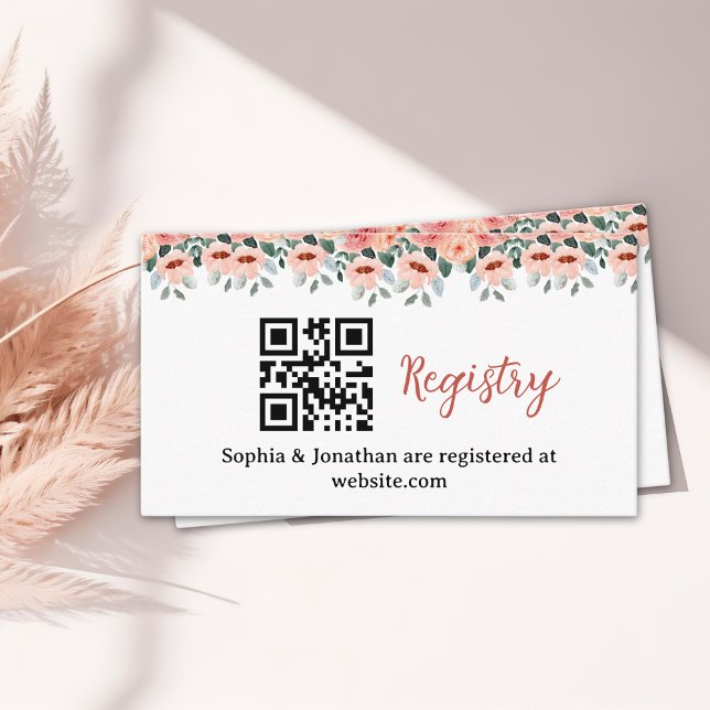 Elegant Watercolor Flowers Bridal Shower  Tilläggskort (Skapare uppladdad)