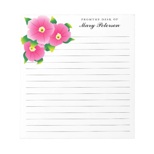 Elegant  Watercolor Flowers Personlig Anteckningsblock (Framsida)
