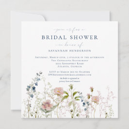 Elegant Watercolor Garden Flowers Möhippa Inbjudningar