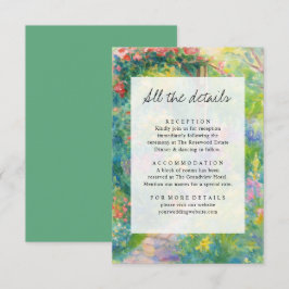 Elegant Watercolor Garden Themed Wedding Details Tilläggskort