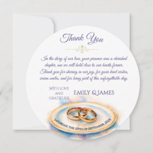 Elegant Watercolor Golden Ro Bröllop Ringar Spara Datumet