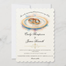 Elegant Watercolor Golden Rose Wedding Rings