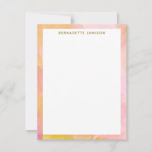 Elegant Watercolor Gräns Personlig Stationery Anteckningskort