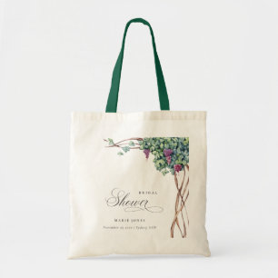 Elegant Watercolor Grapevine Foliage Möhippa Tygkasse