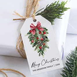 Elegant Watercolor Gräs Calligraphy Bläck jul Presentetikett