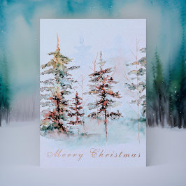 Elegant Watercolor Gräs Forest God jul