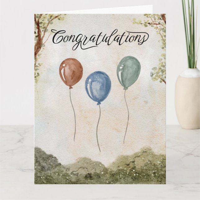 Elegant Watercolor Grattiss Bröllop Card Kort (Framsida)